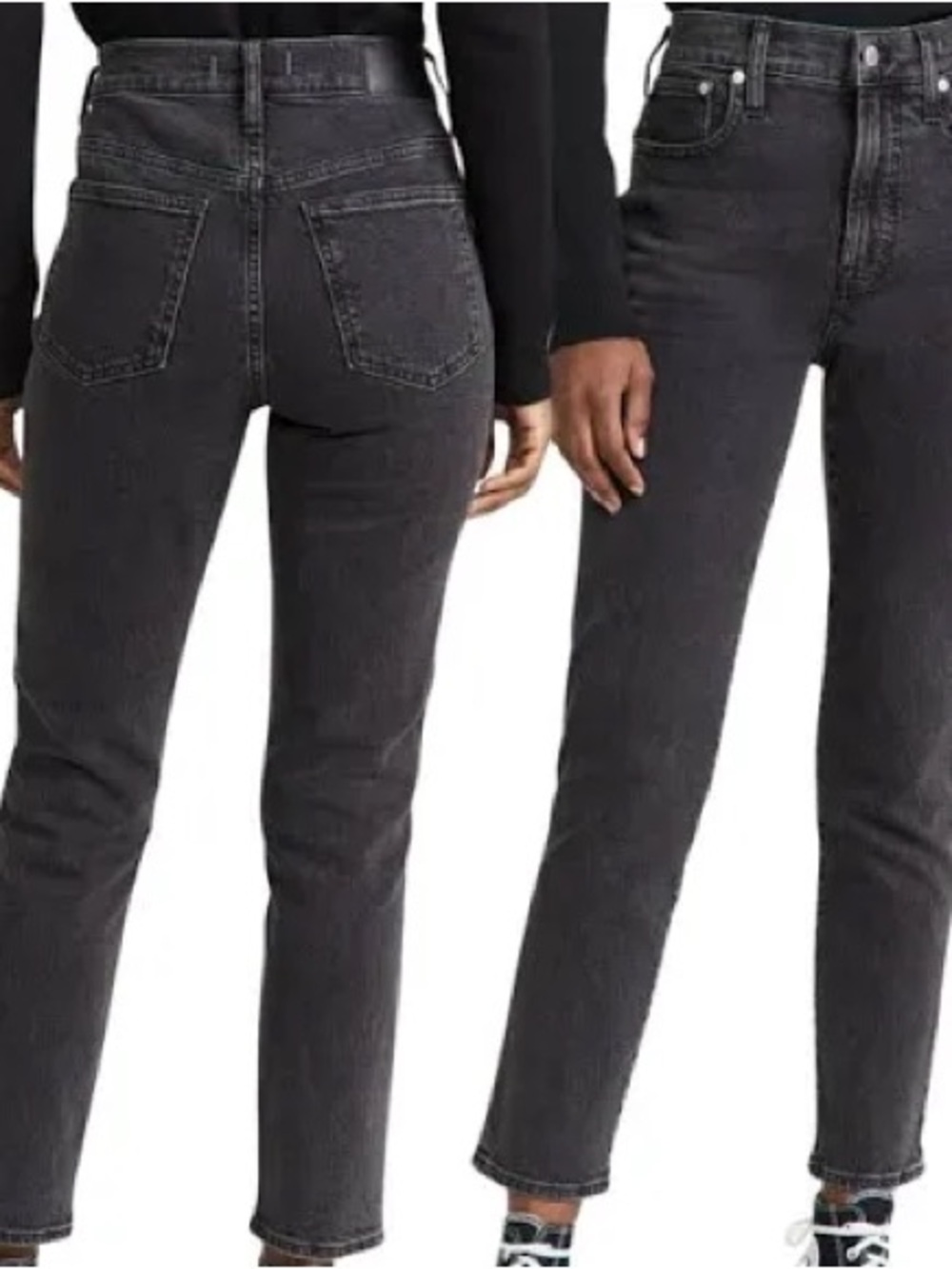 Madewell Curvy Perfect Vintage Jean Washed Black Size 30 High Rise Minimalist